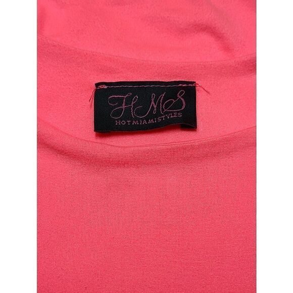💗 HOT MIAMI STYLES Neon Pink Sleeveless Bodycon Perfect Fit Dress SIZE XS - Picture 4 of 9